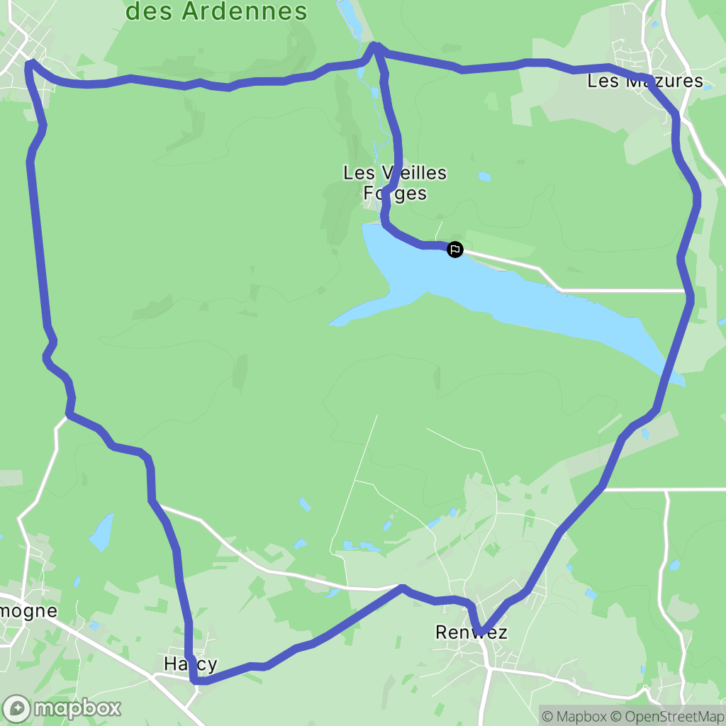 Les Mazures : carte du parcours de randonnée - France