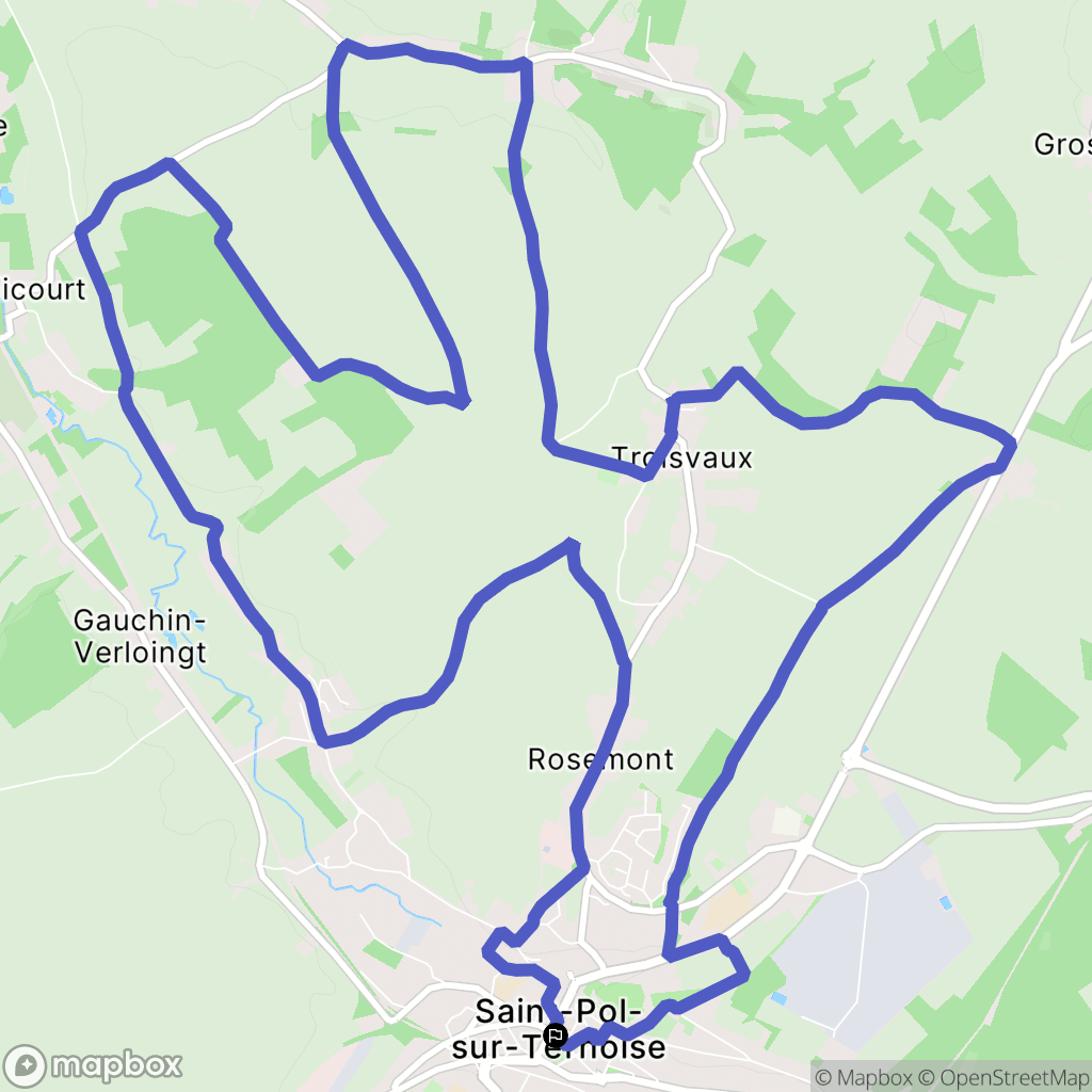 Saint-Pol-sur-Ternoise : carte du parcours de randonnée - France