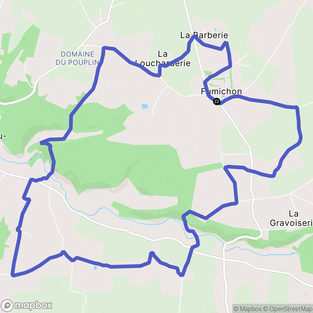Fumichon : carte du parcours de randonnée - France