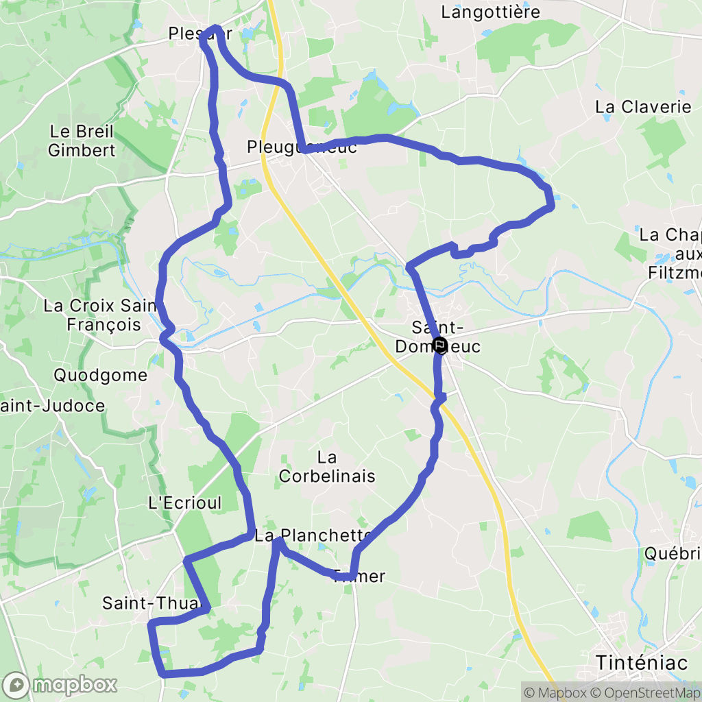 Saint-Domineuc : carte du parcours de randonnée - France