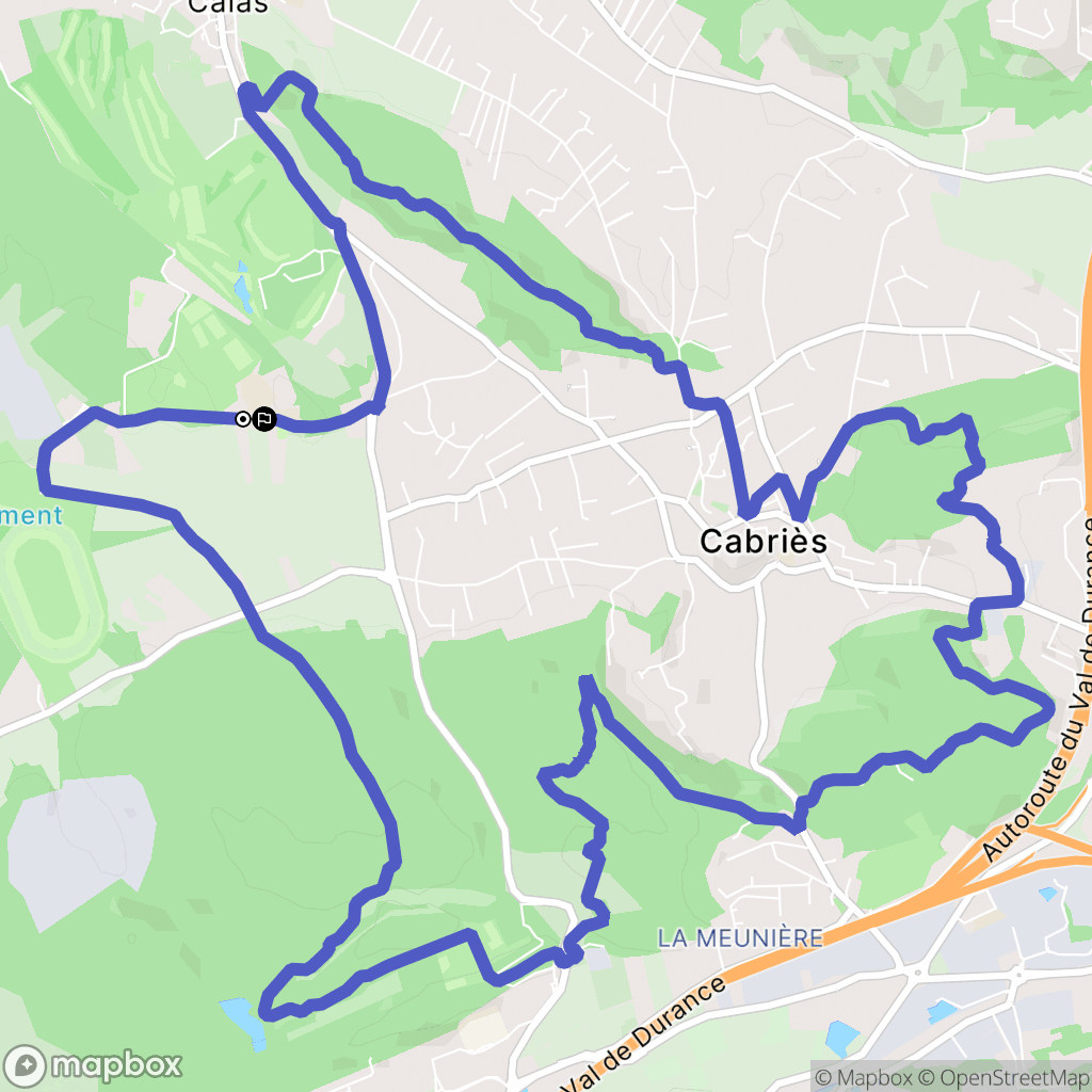 Cabriès : carte du parcours de randonnée - France