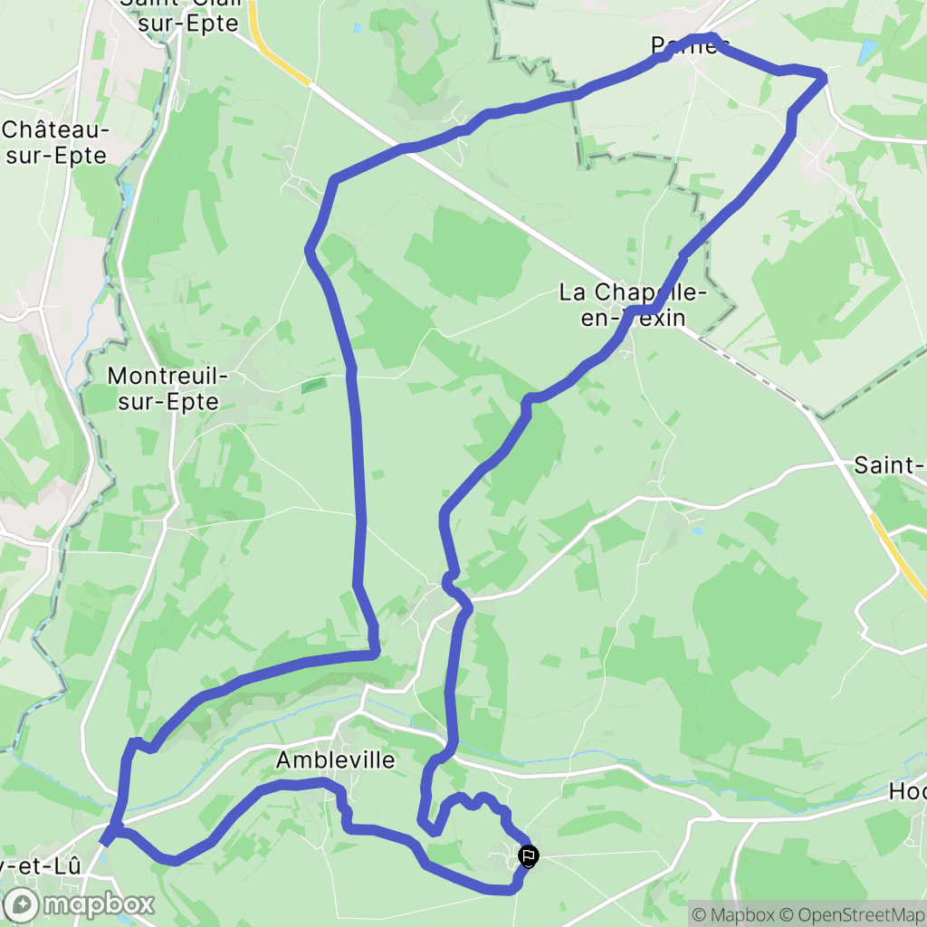 Omerville : carte du parcours de randonnée - France
