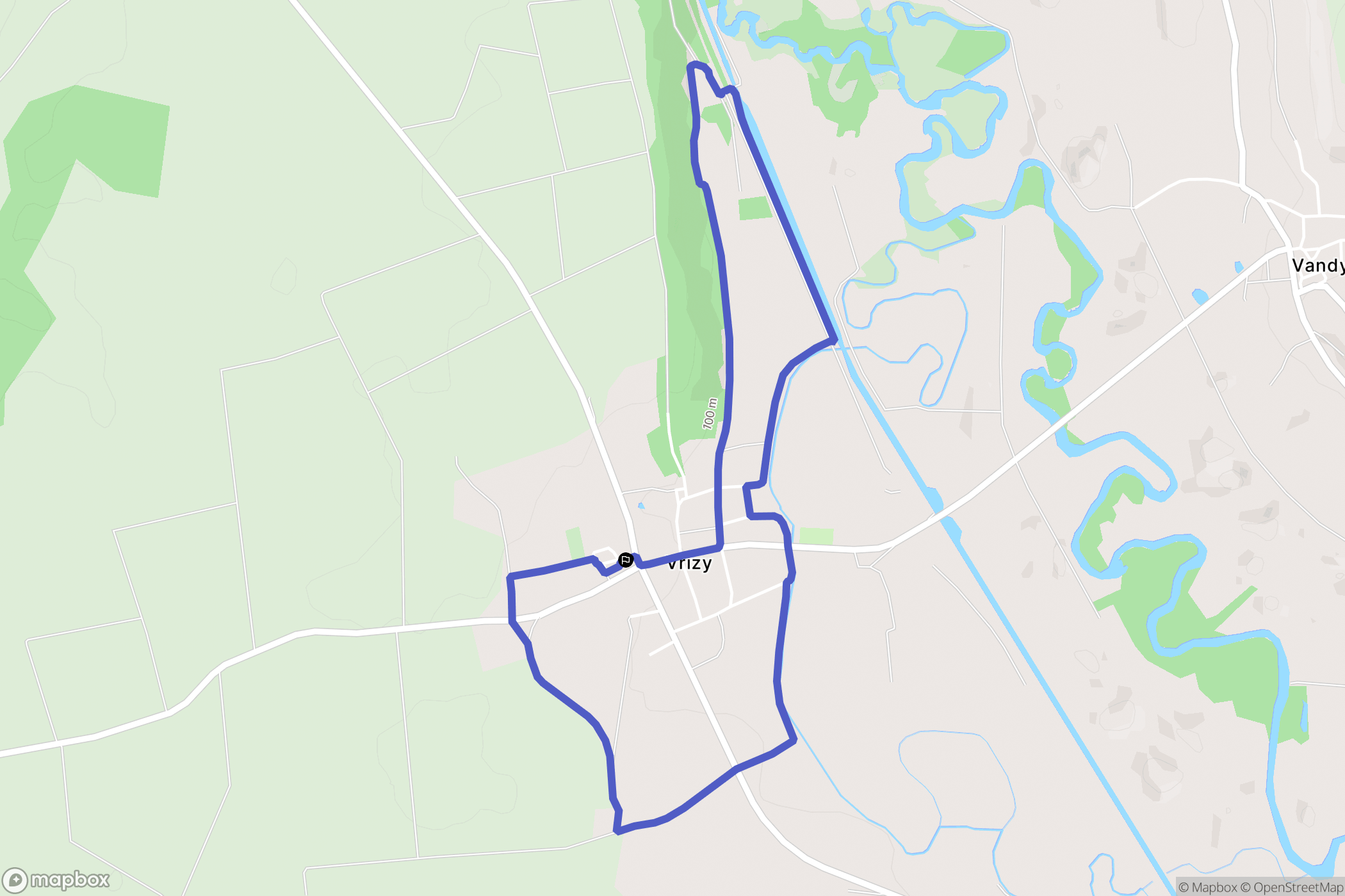 Vouziers : carte du parcours de randonnée - France