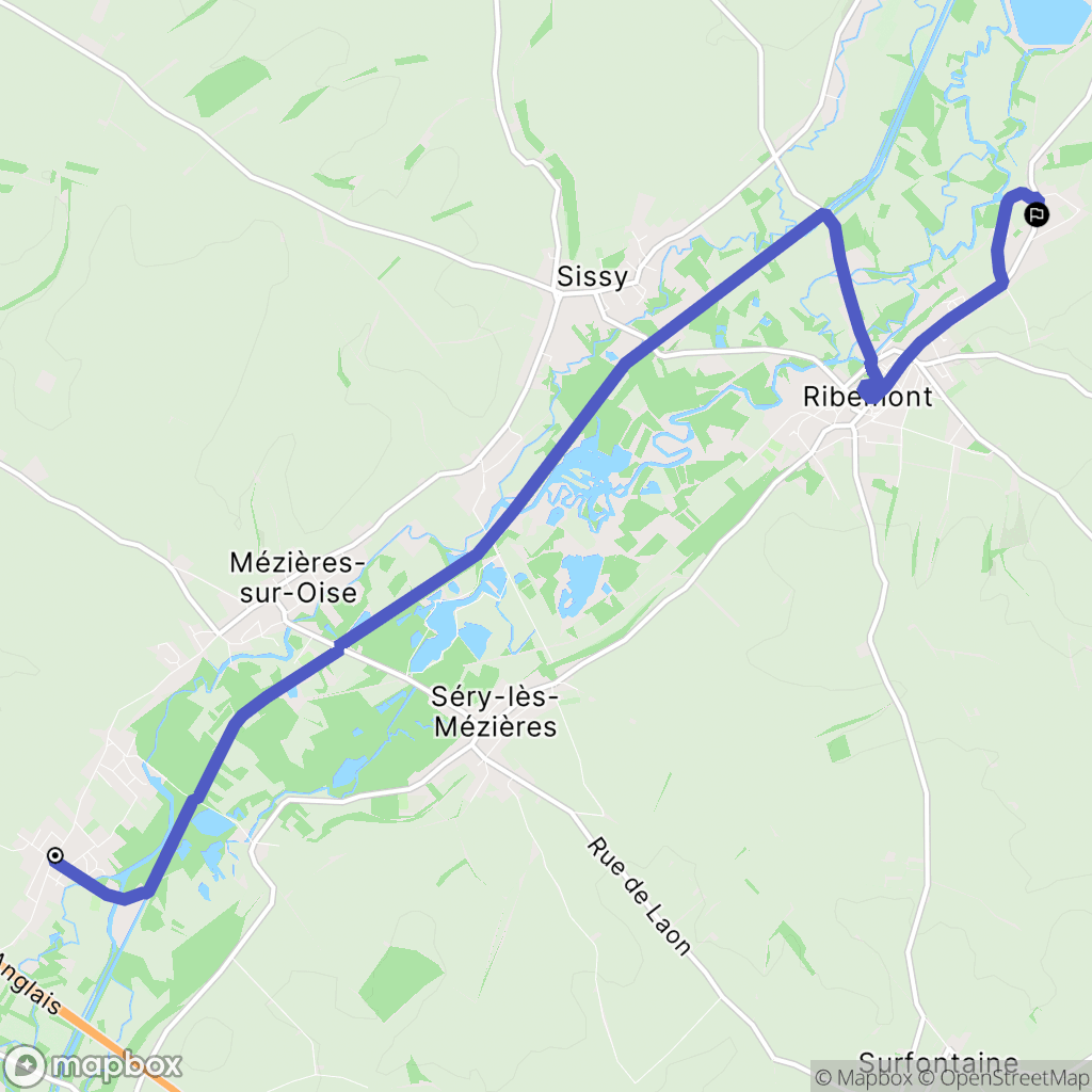 Alaincourt : carte du parcours de randonnée - France