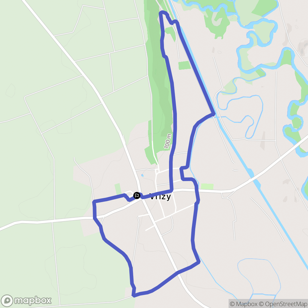 Vouziers : carte du parcours de randonnée - France