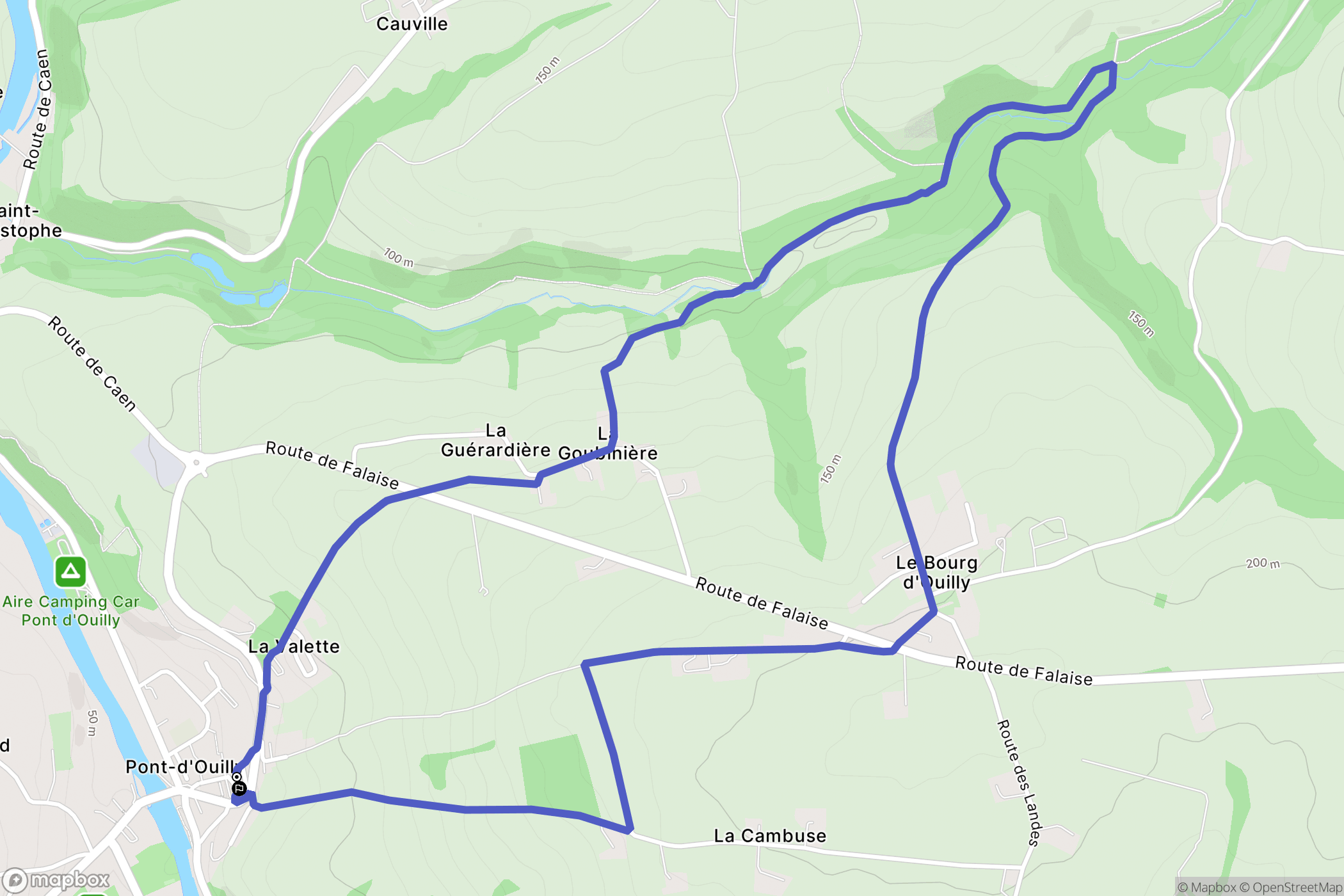 Pont-d'Ouilly : carte du parcours de randonnée - France