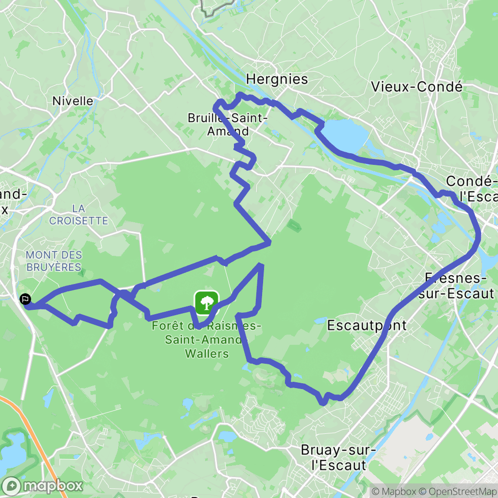 Saint-Amand-les-Eaux : carte du parcours de randonnée - France