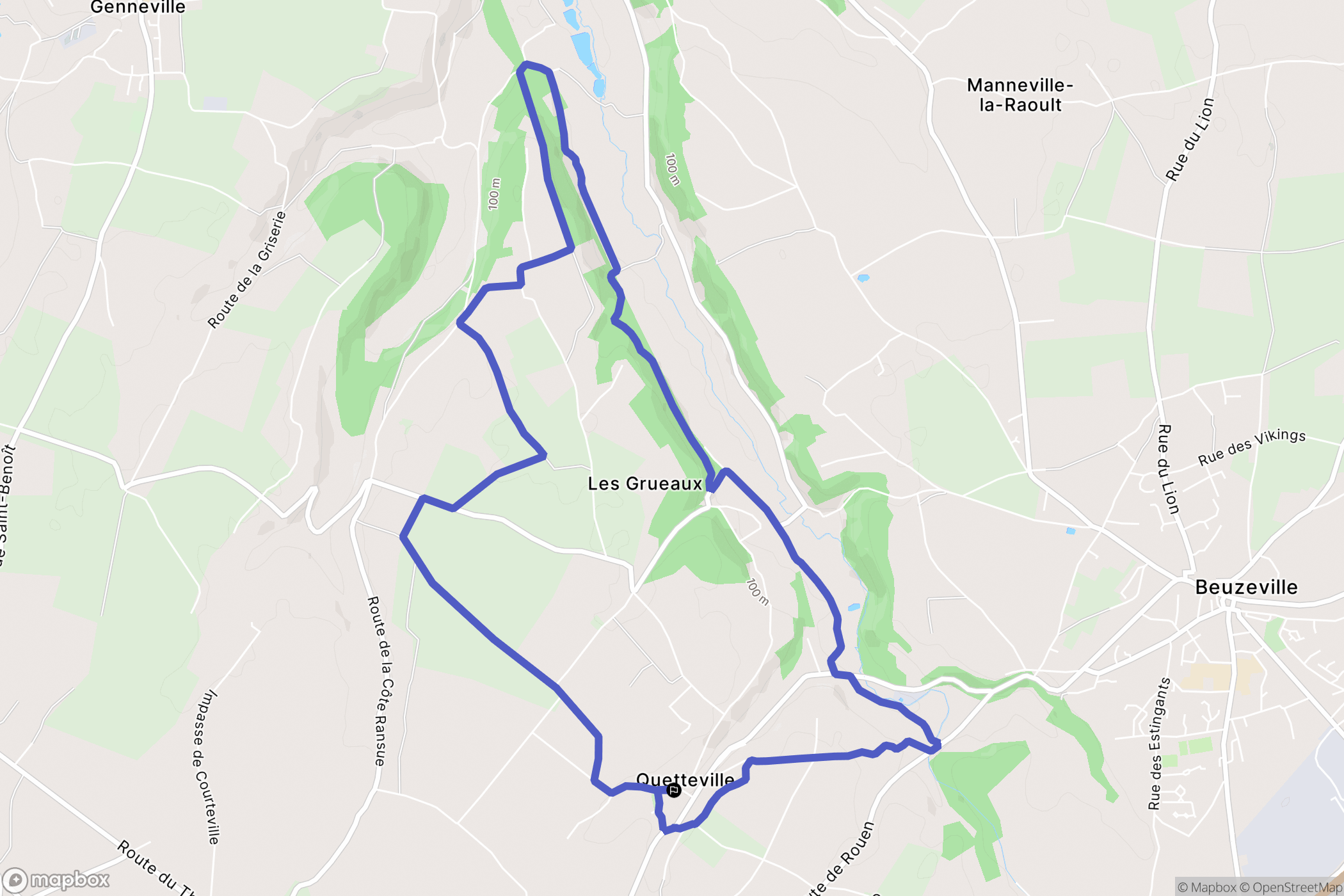 Quetteville : carte du parcours de randonnée - France