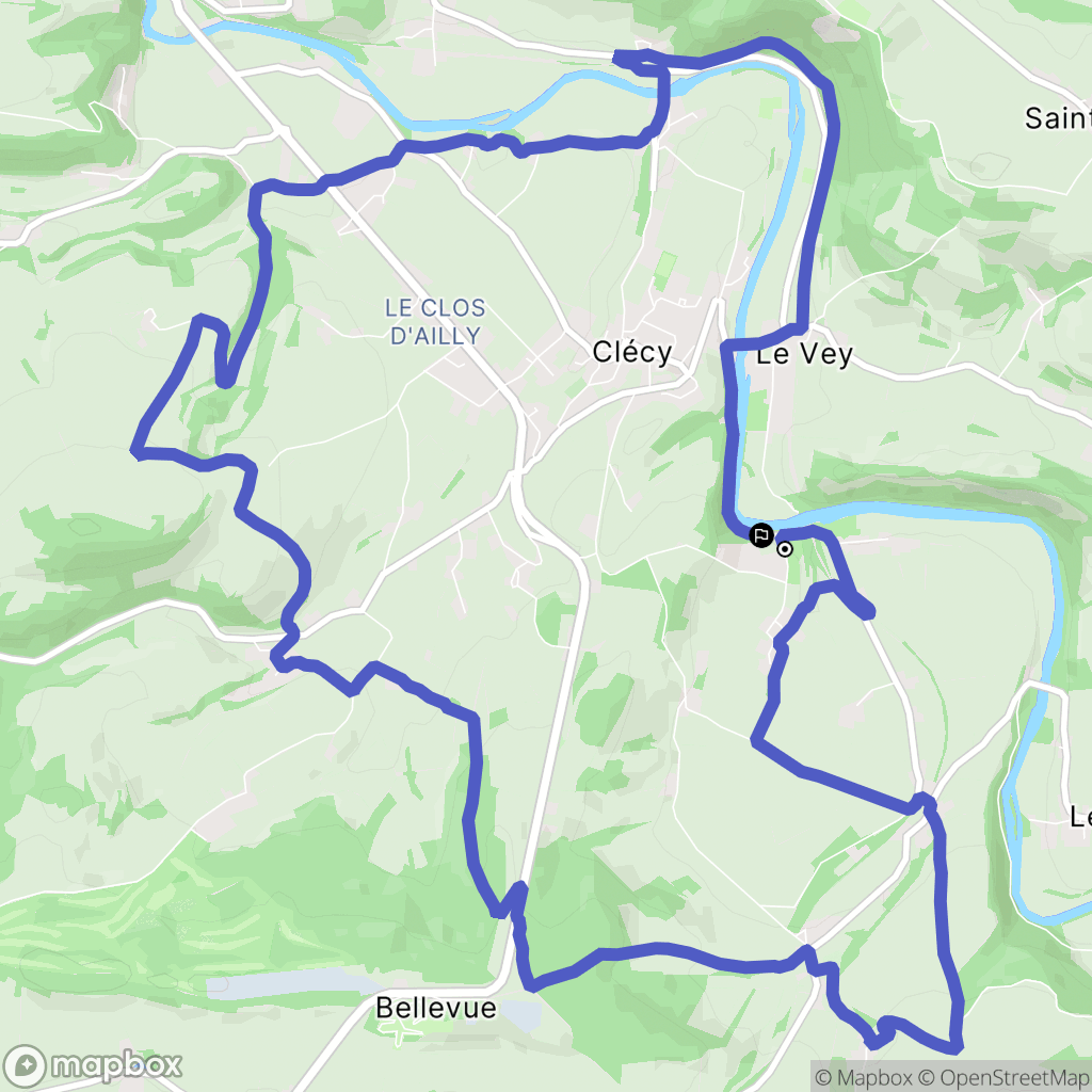 Clécy : carte du parcours de randonnée - France