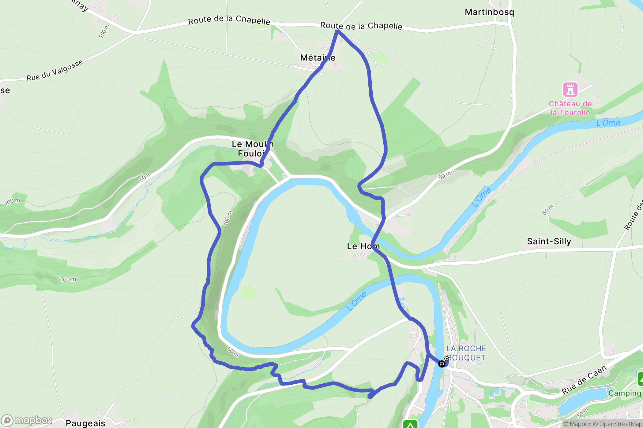 Thury-Harcourt : carte du parcours de randonnée - France