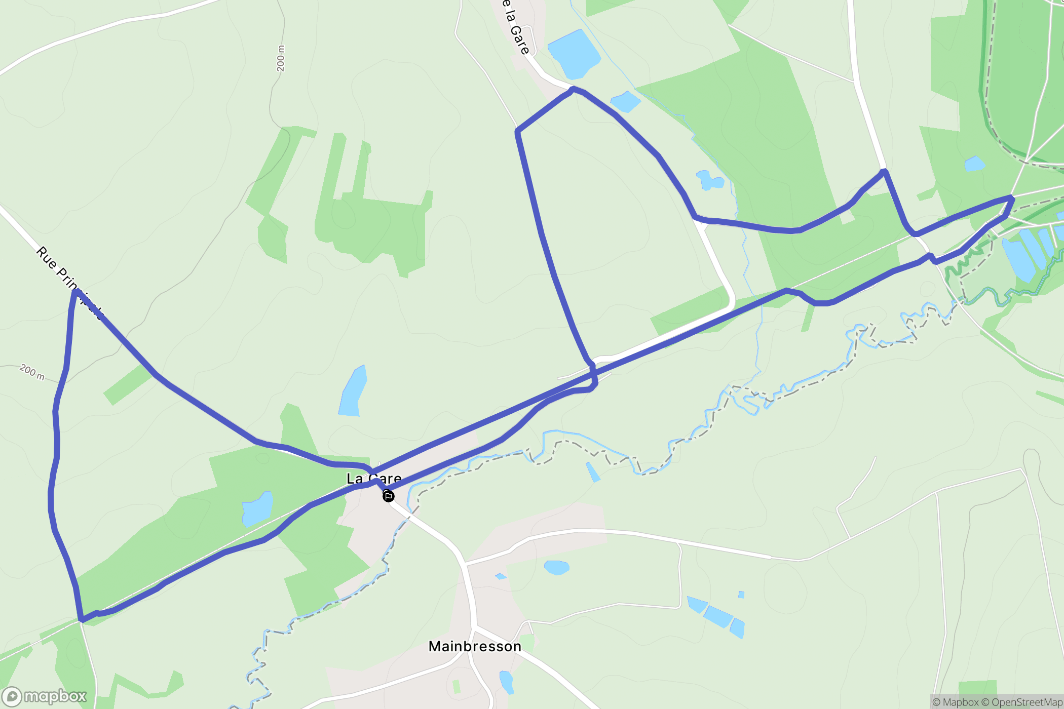 Résigny : carte du parcours de randonnée - France