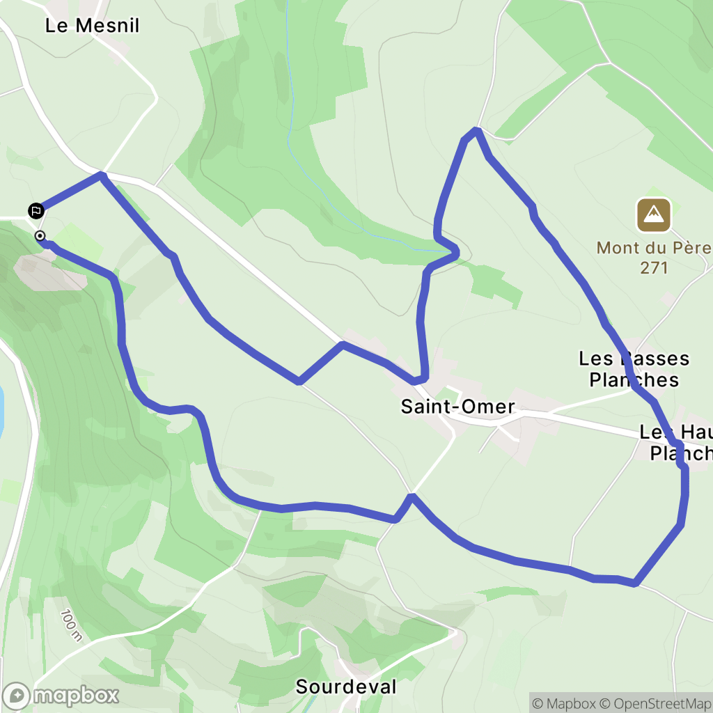Saint-Omer : carte du parcours de randonnée - France