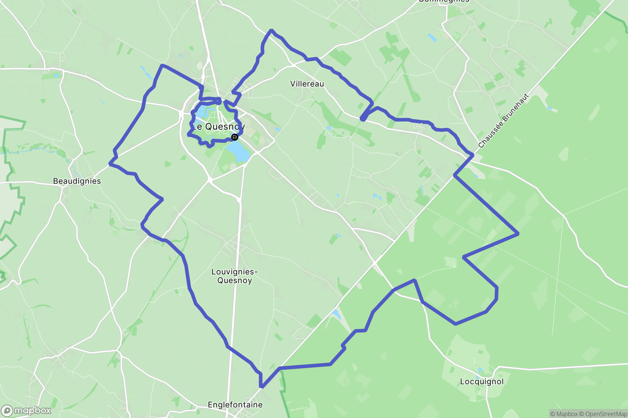 Le Quesnoy : carte du parcours de randonnée - France