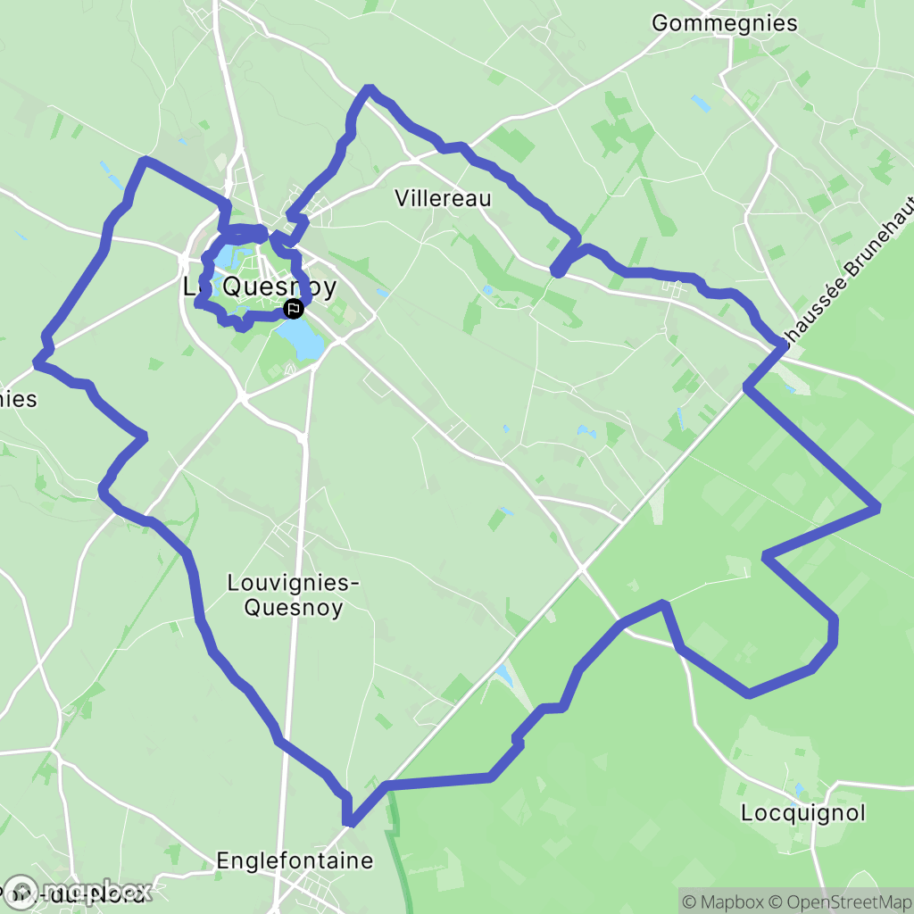 Le Quesnoy : carte du parcours de randonnée - France