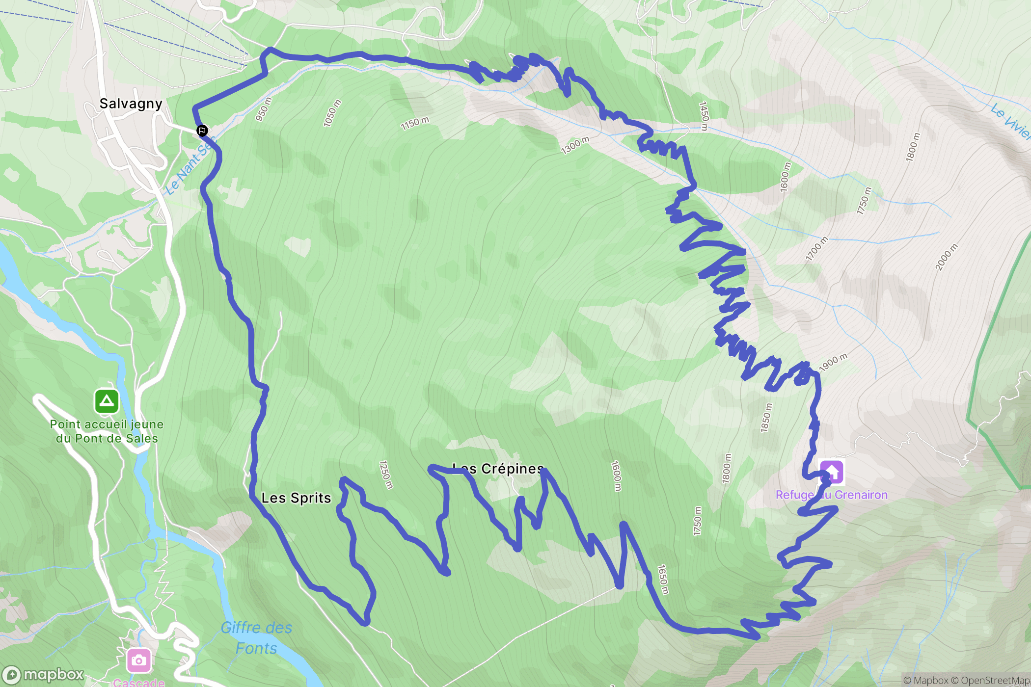 Sixt-Fer-à-Cheval : carte du parcours de randonnée - France