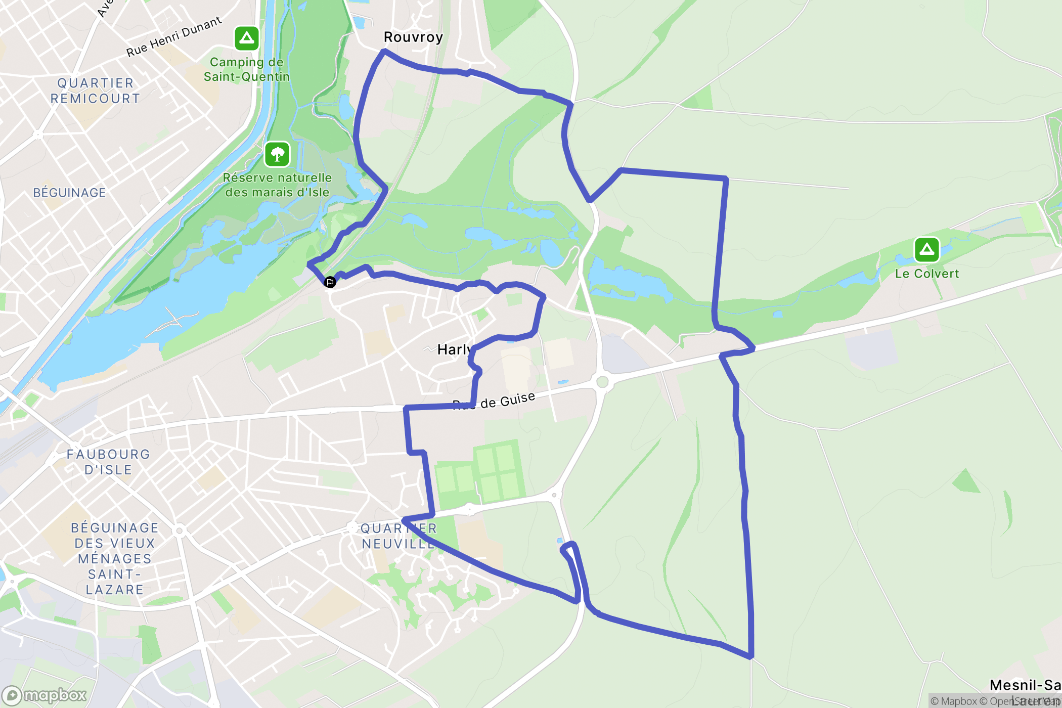 Saint-Quentin : carte du parcours de randonnée - France