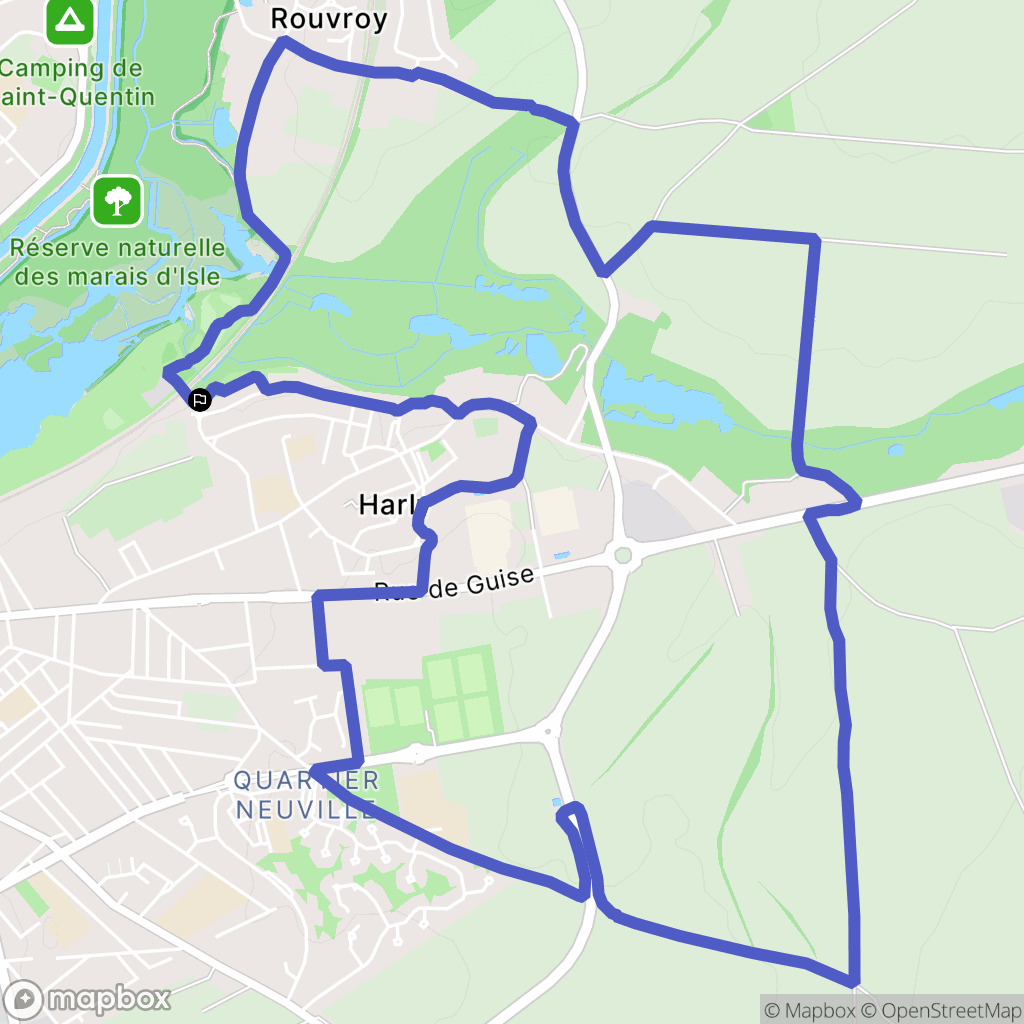 Saint-Quentin : carte du parcours de randonnée - France