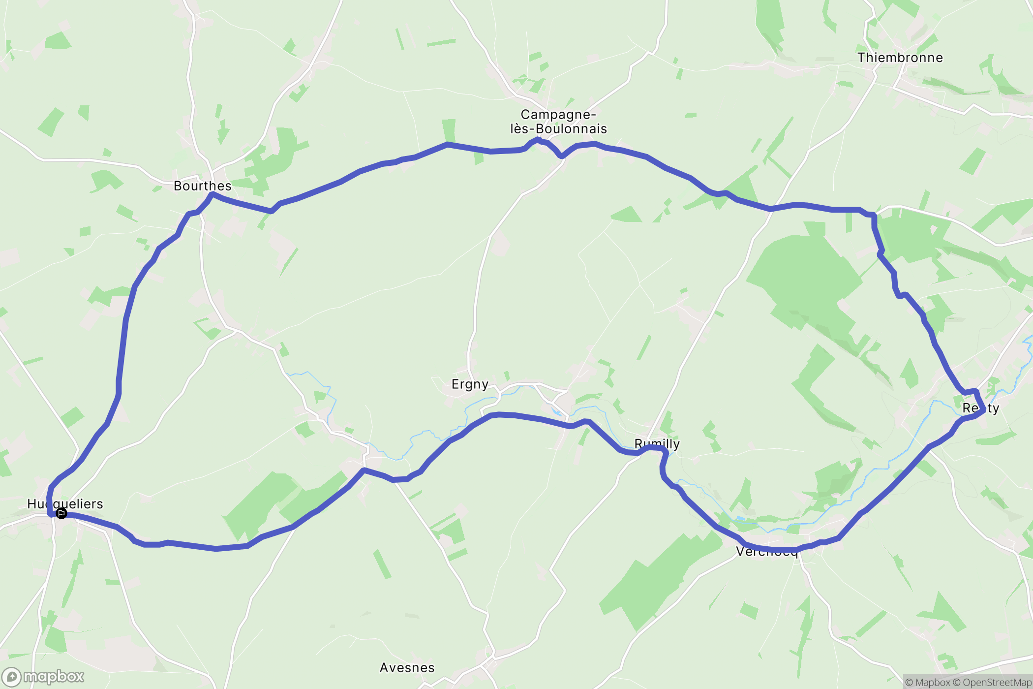 Hucqueliers : carte du parcours de randonnée - France