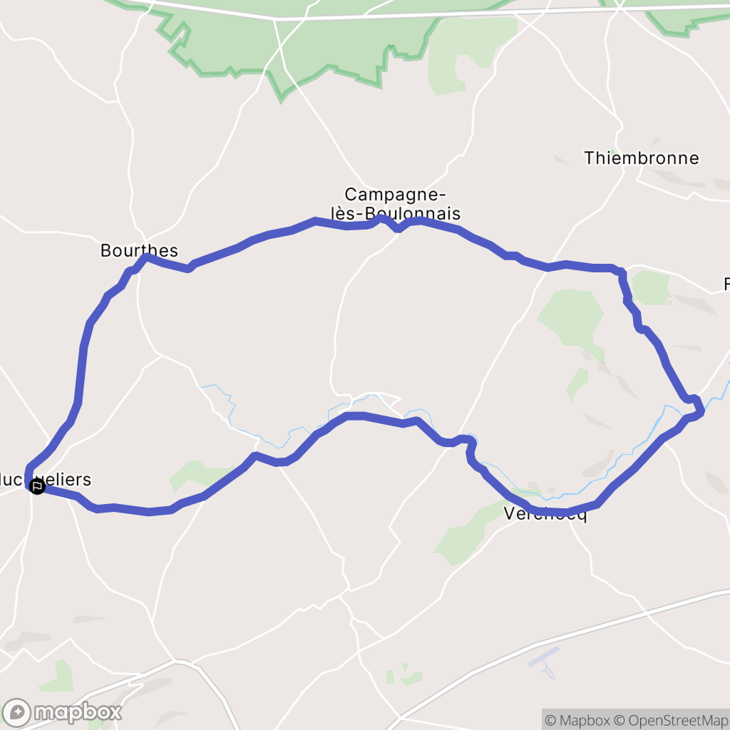Hucqueliers : carte du parcours de randonnée - France