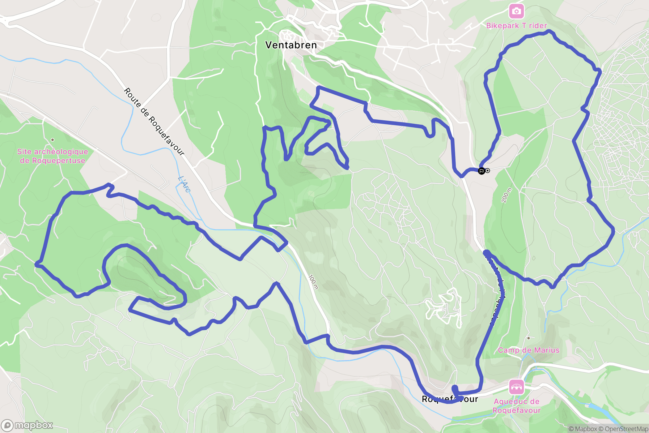 Ventabren : carte du parcours de randonnée - France