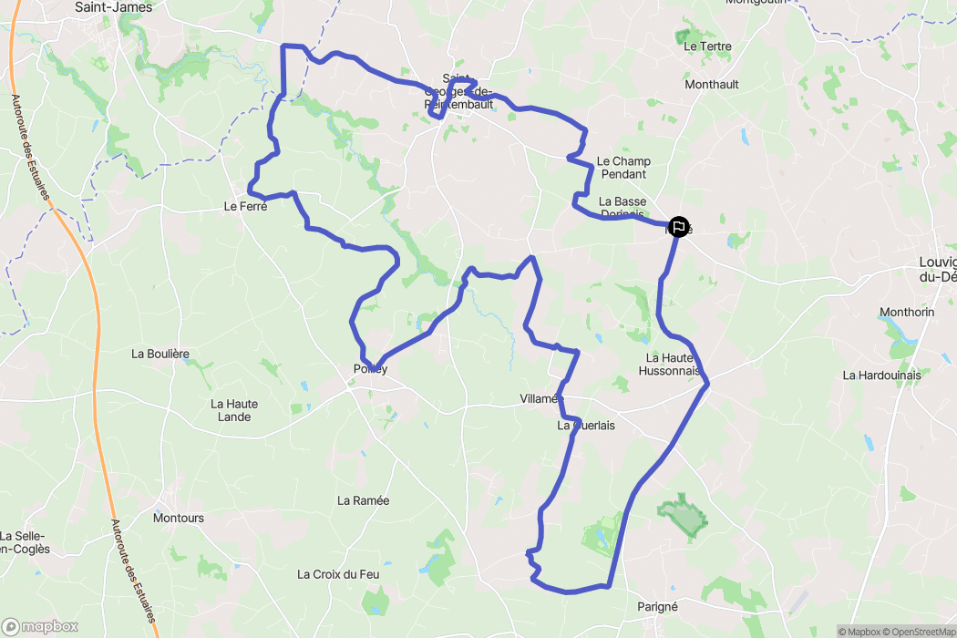 Melle : carte du parcours de randonnée - France