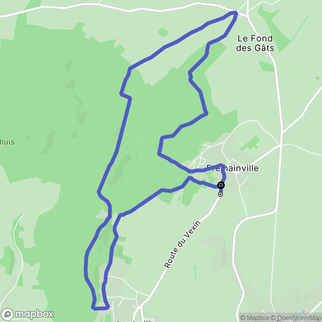 Frémainville : carte du parcours de randonnée - France