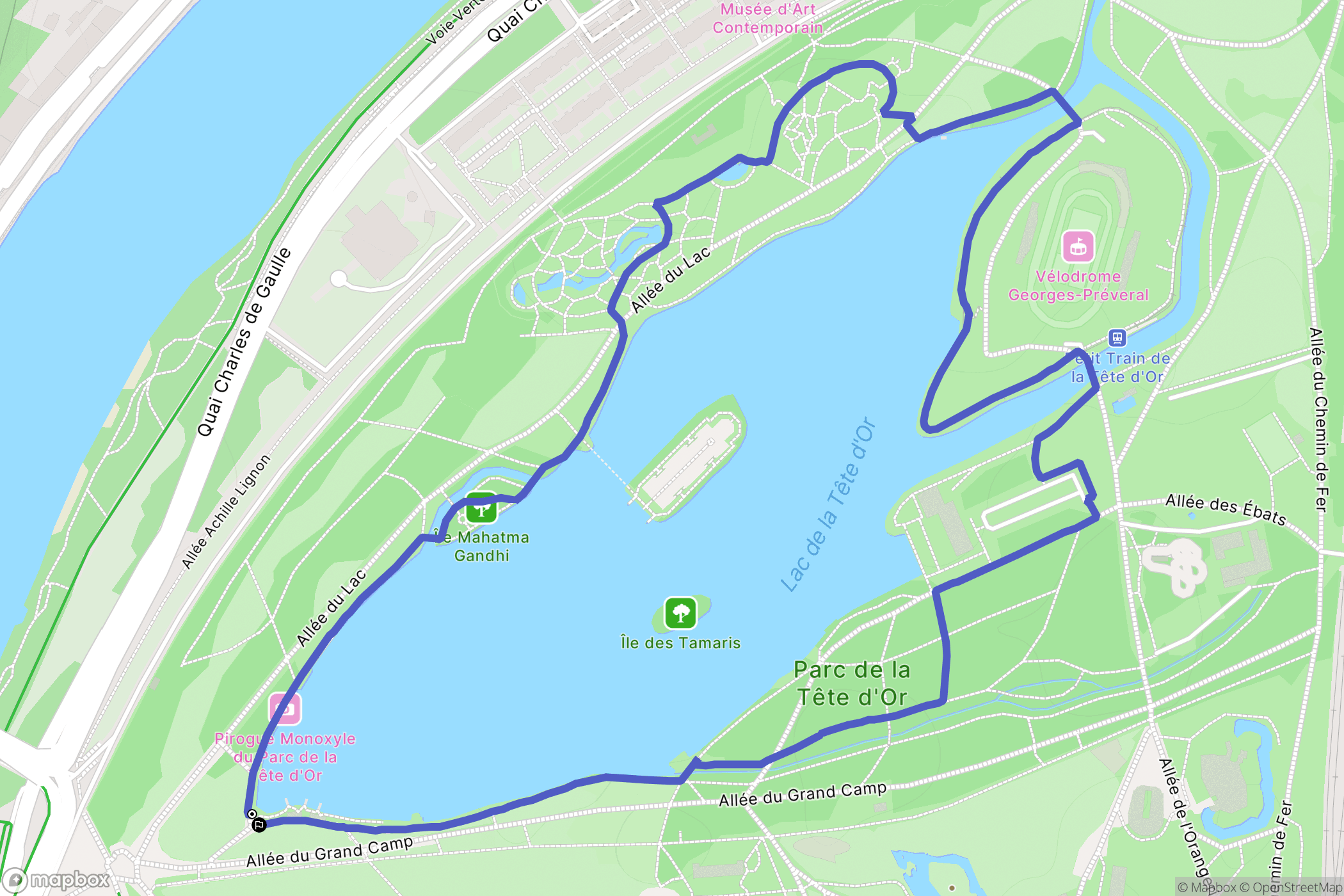 Lyon : carte du parcours de randonnée - France