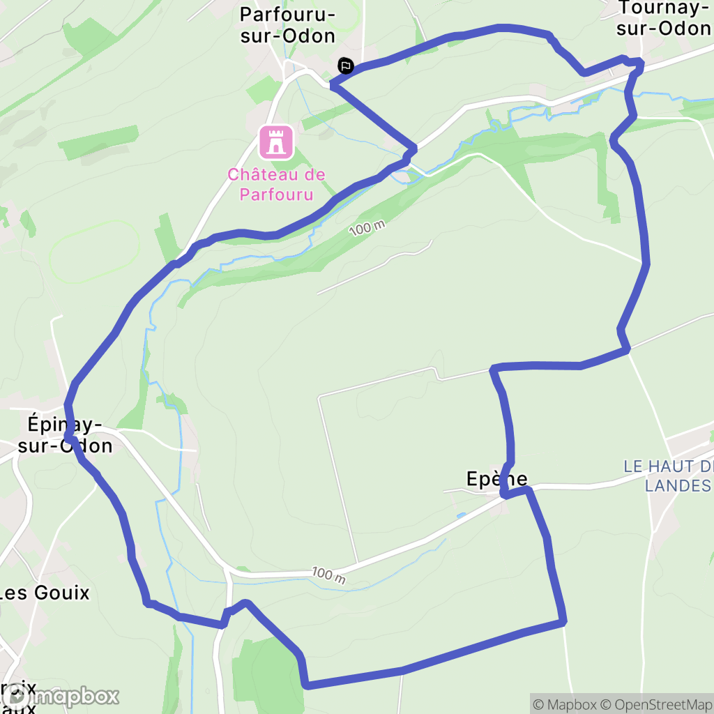 Parfouru-sur-Odon : carte du parcours de randonnée - France