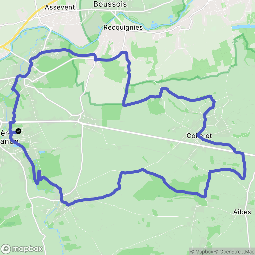 Ferrière-la-Grande : carte du parcours de randonnée - France