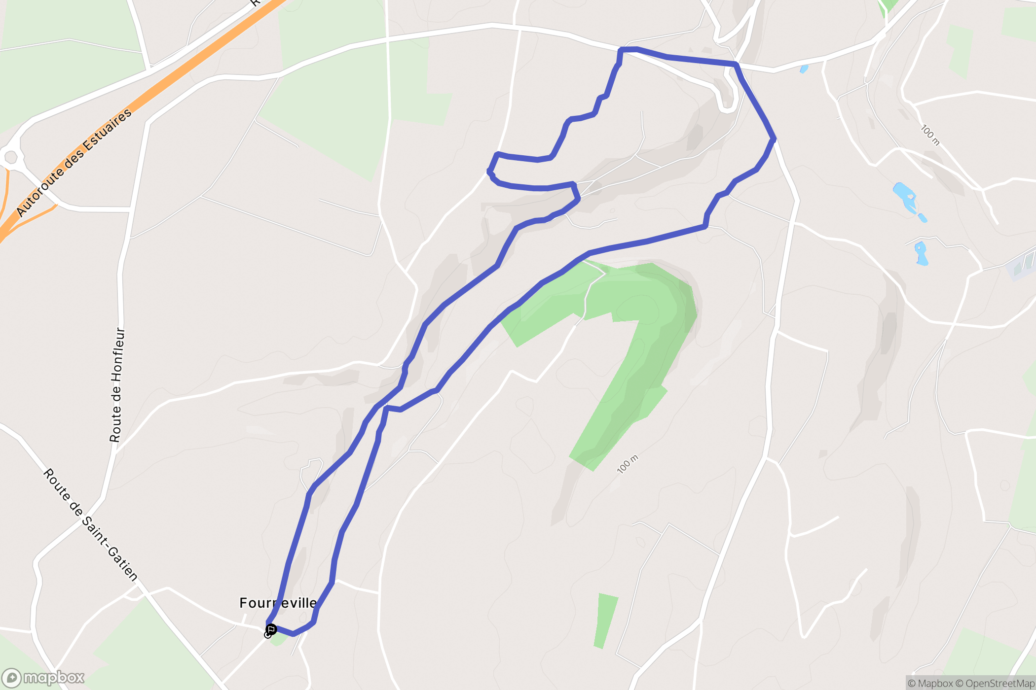 Fourneville : carte du parcours de randonnée - France