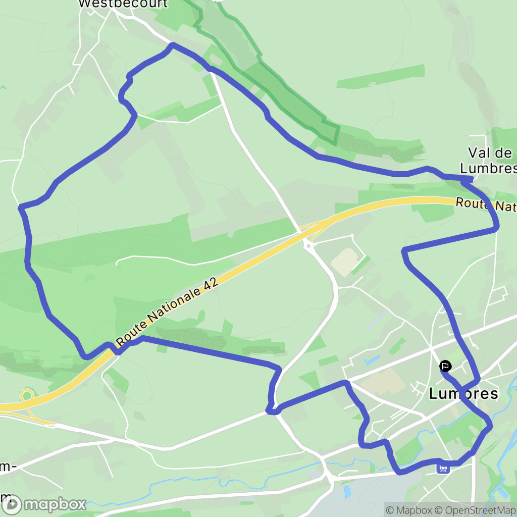 Lumbres : carte du parcours de randonnée - France