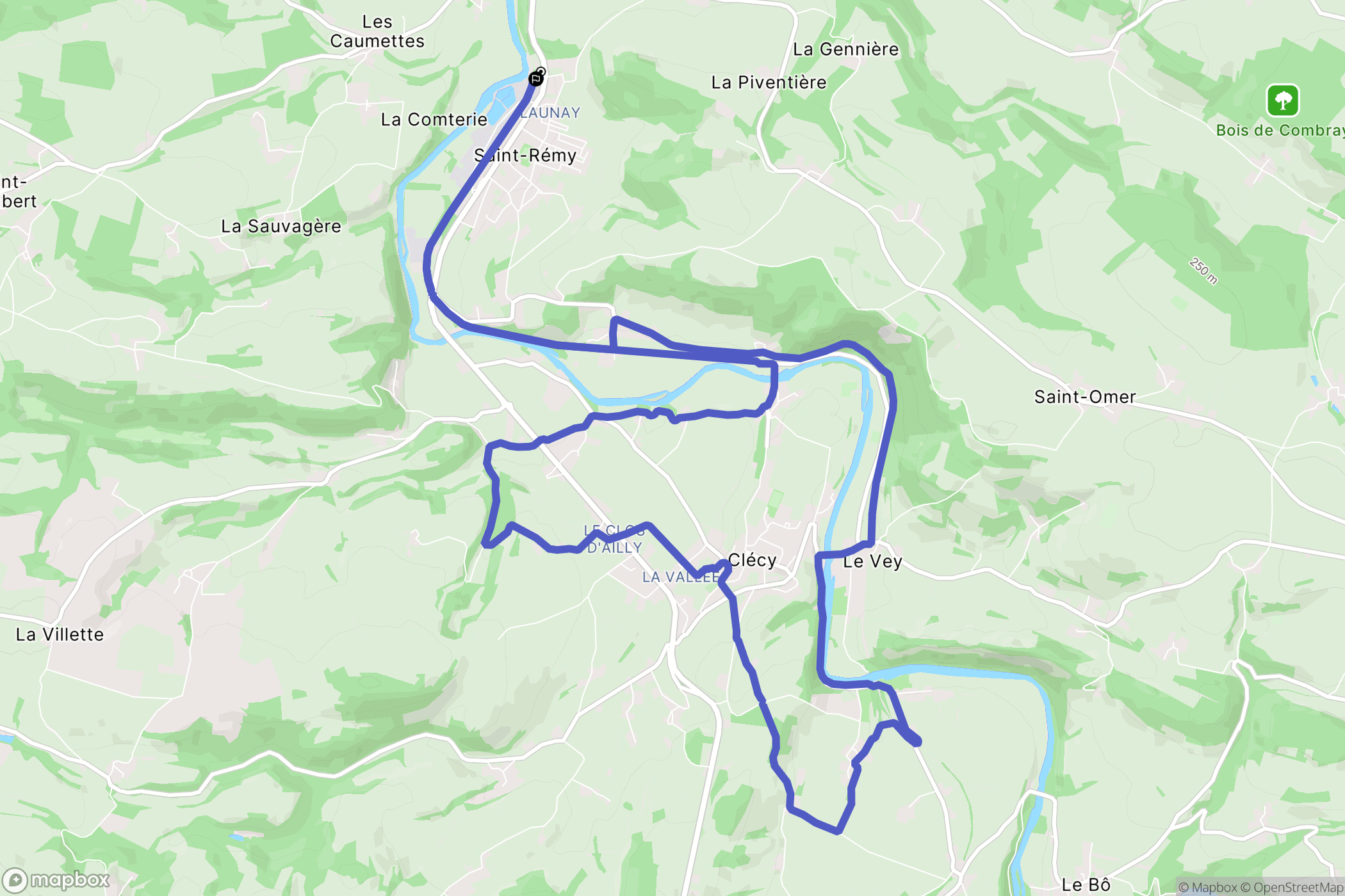 Saint Rémy : carte du parcours de randonnée - France