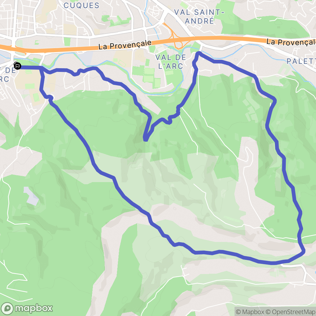 Aix-en-Provence : carte du parcours de randonnée - France