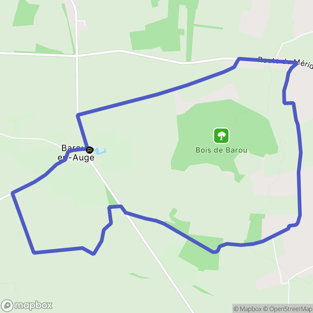 Barou-en-Auge : carte du parcours de randonnée - France