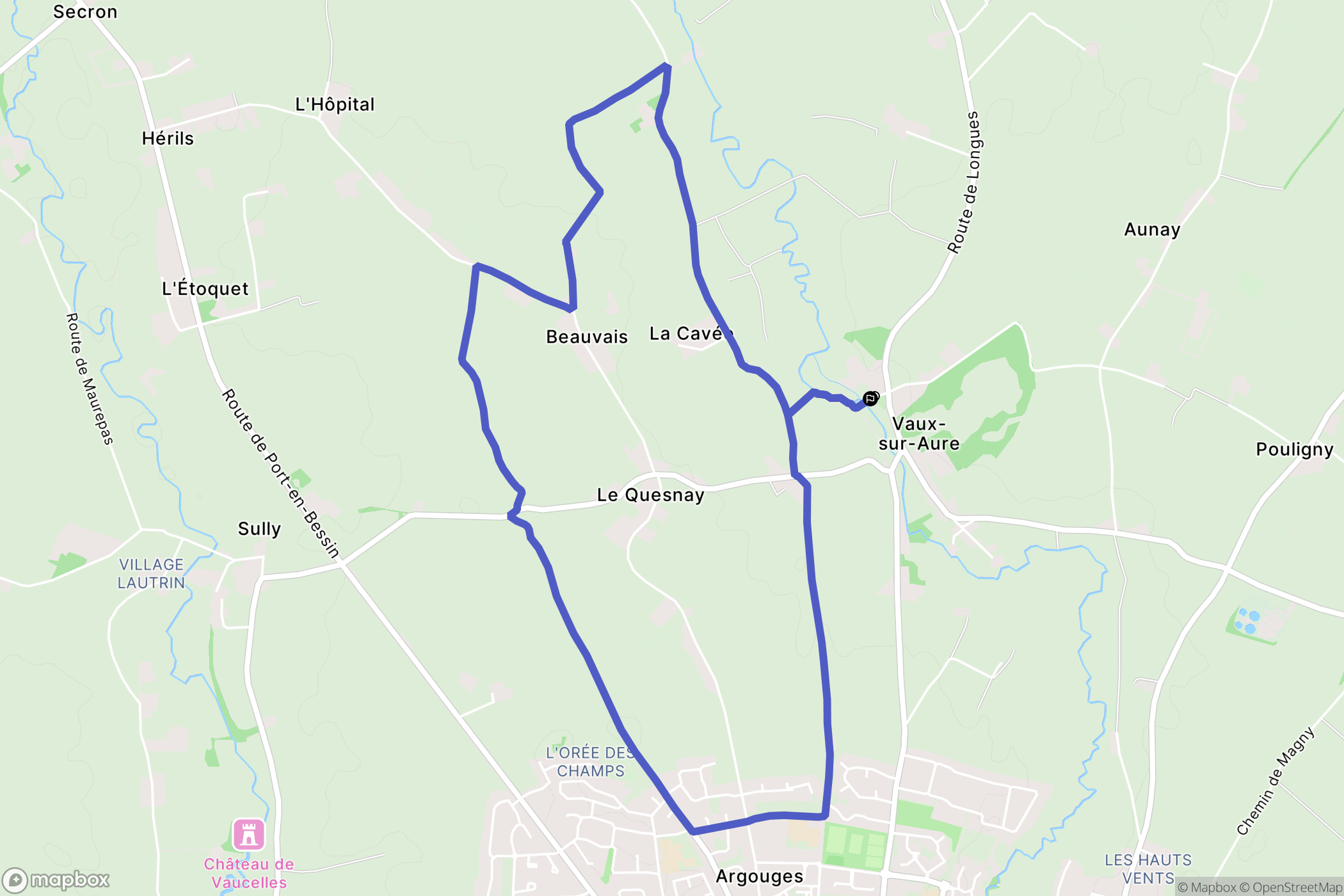 Vaux-sur-Aure : carte du parcours de randonnée - France