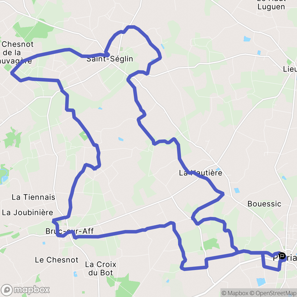 Pipriac : carte du parcours de randonnée - France