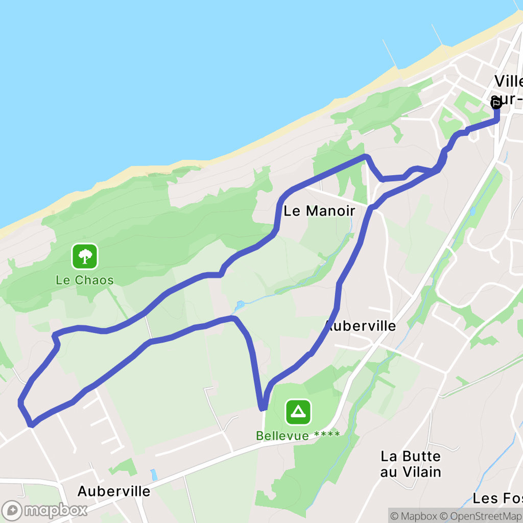 Villers-sur-Mer : carte du parcours de randonnée - France