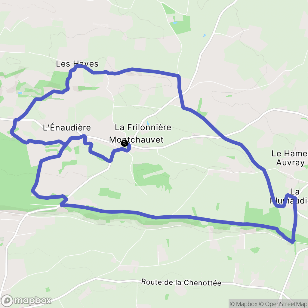 Souleuvre en Bocage (Montchauvet) : carte du parcours de randonnée - France