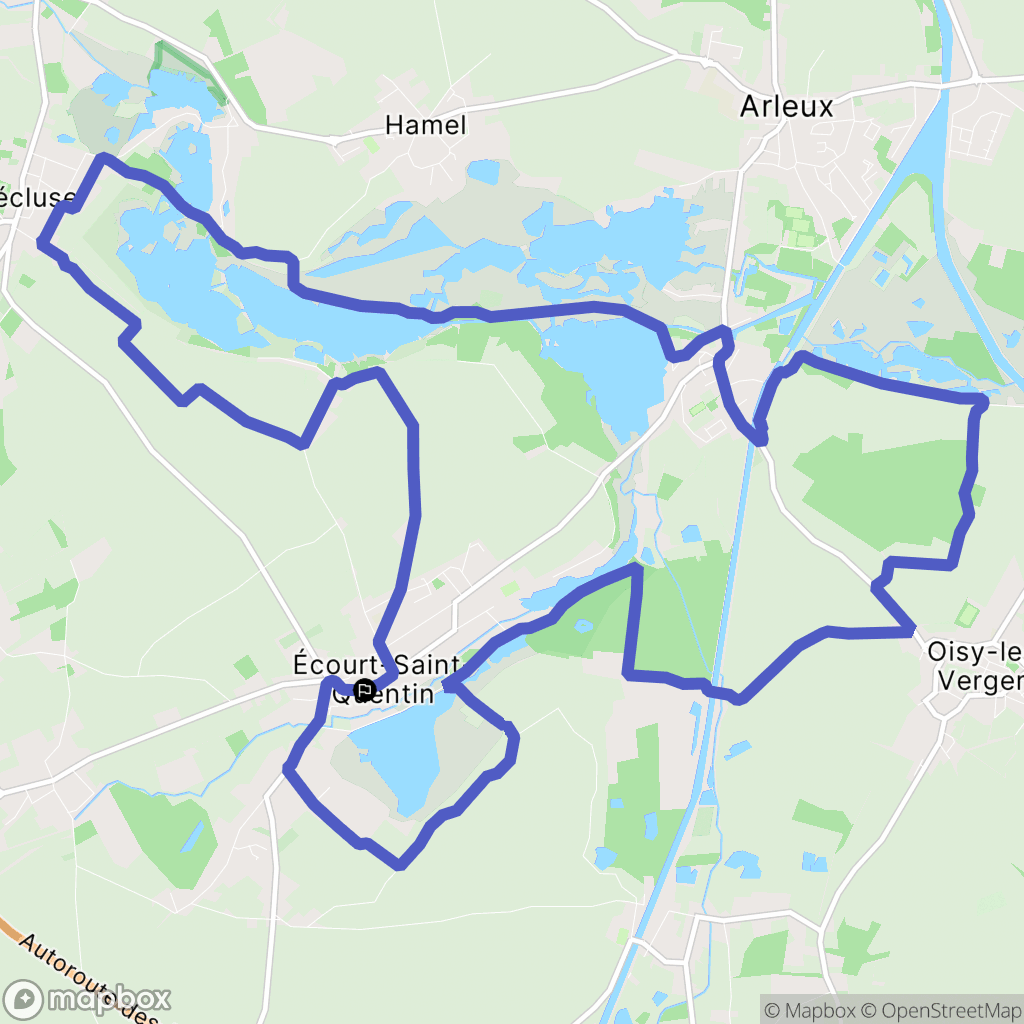 Ecourt-Saint-Quentin : carte du parcours de randonnée - France
