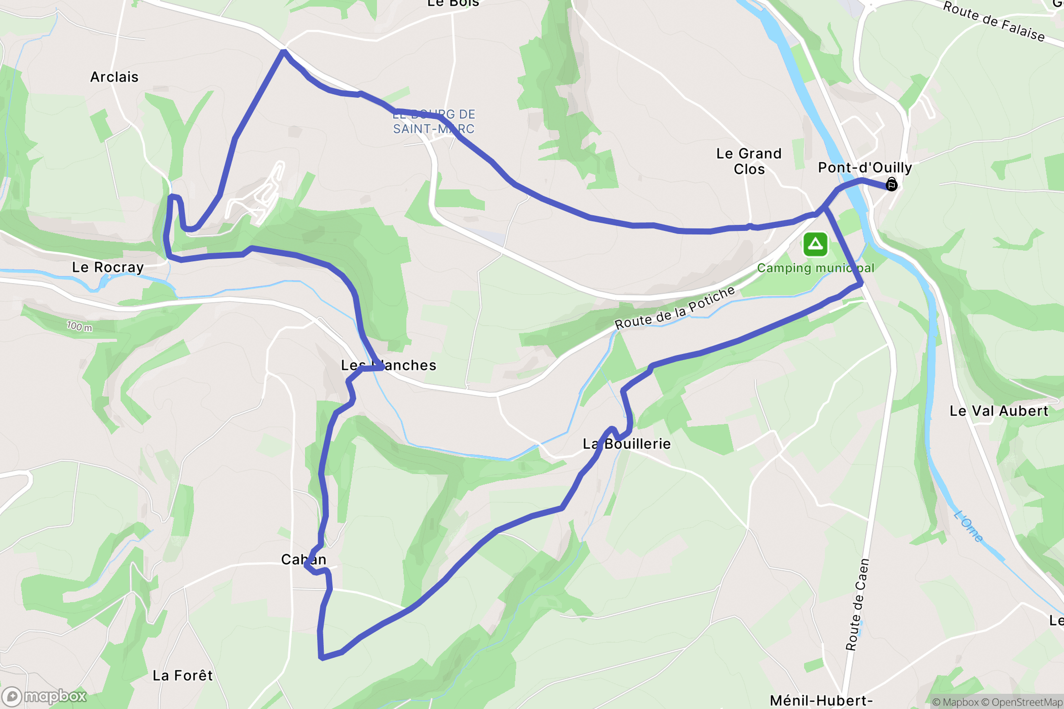 Pont-d'Ouilly : carte du parcours de randonnée - France