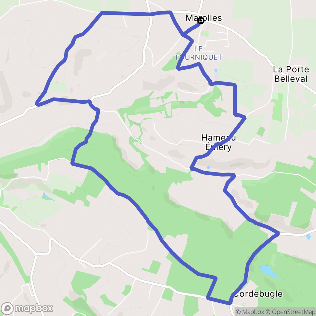 Marolles : carte du parcours de randonnée - France