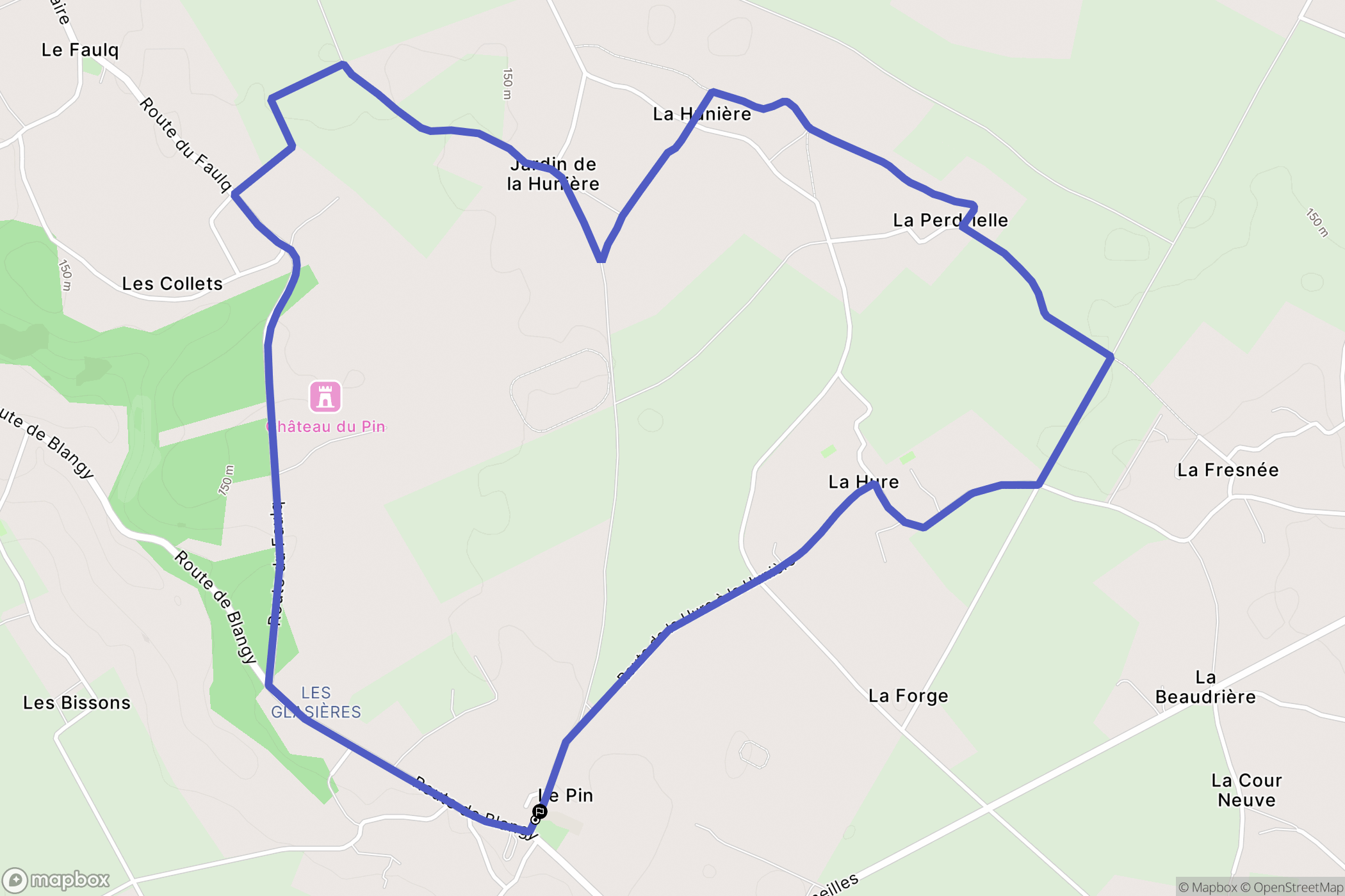 Moyaux : carte du parcours de randonnée - France