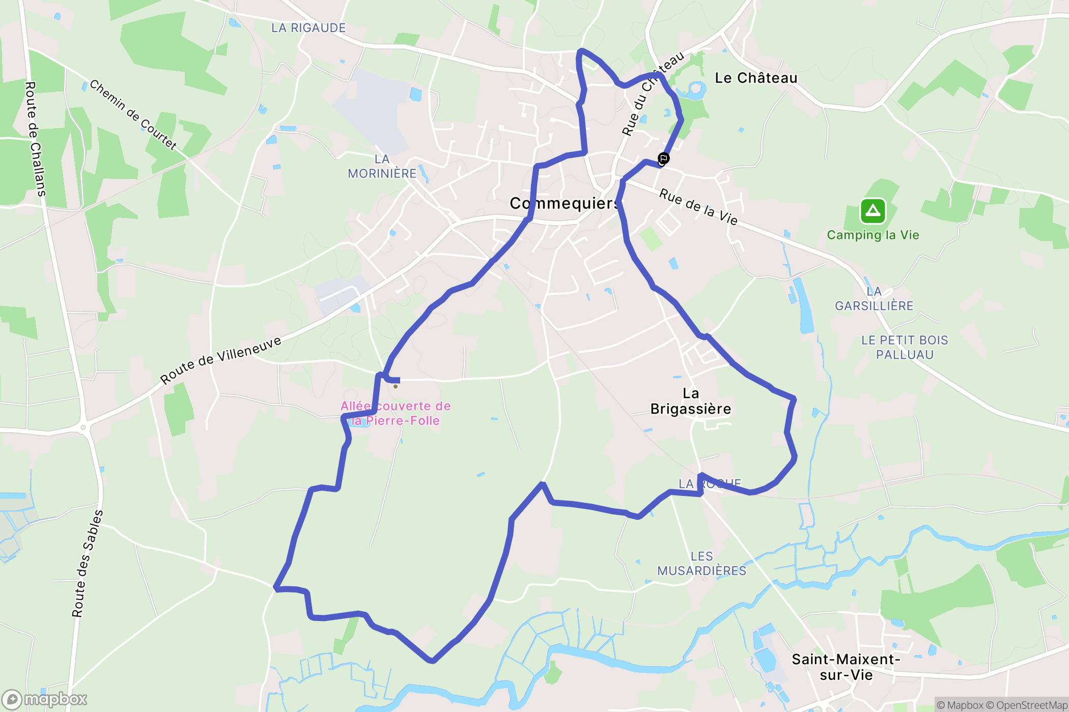 Commequiers : carte du parcours de randonnée - France