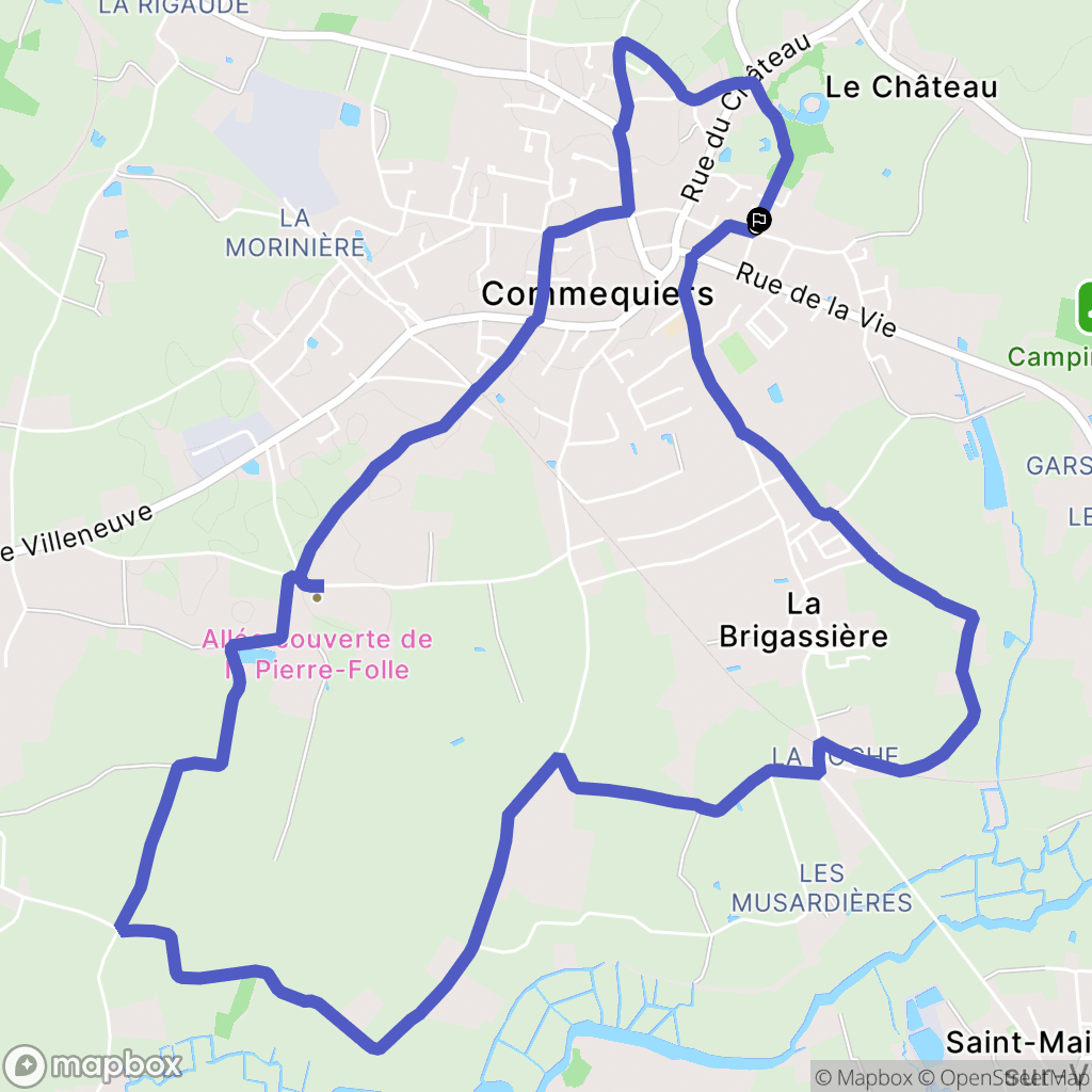 Commequiers : carte du parcours de randonnée - France
