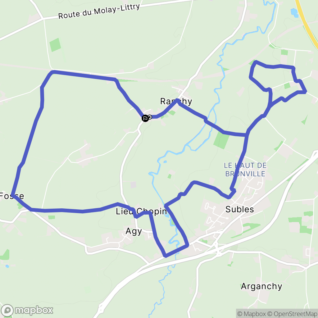 Ranchy : carte du parcours de randonnée - France