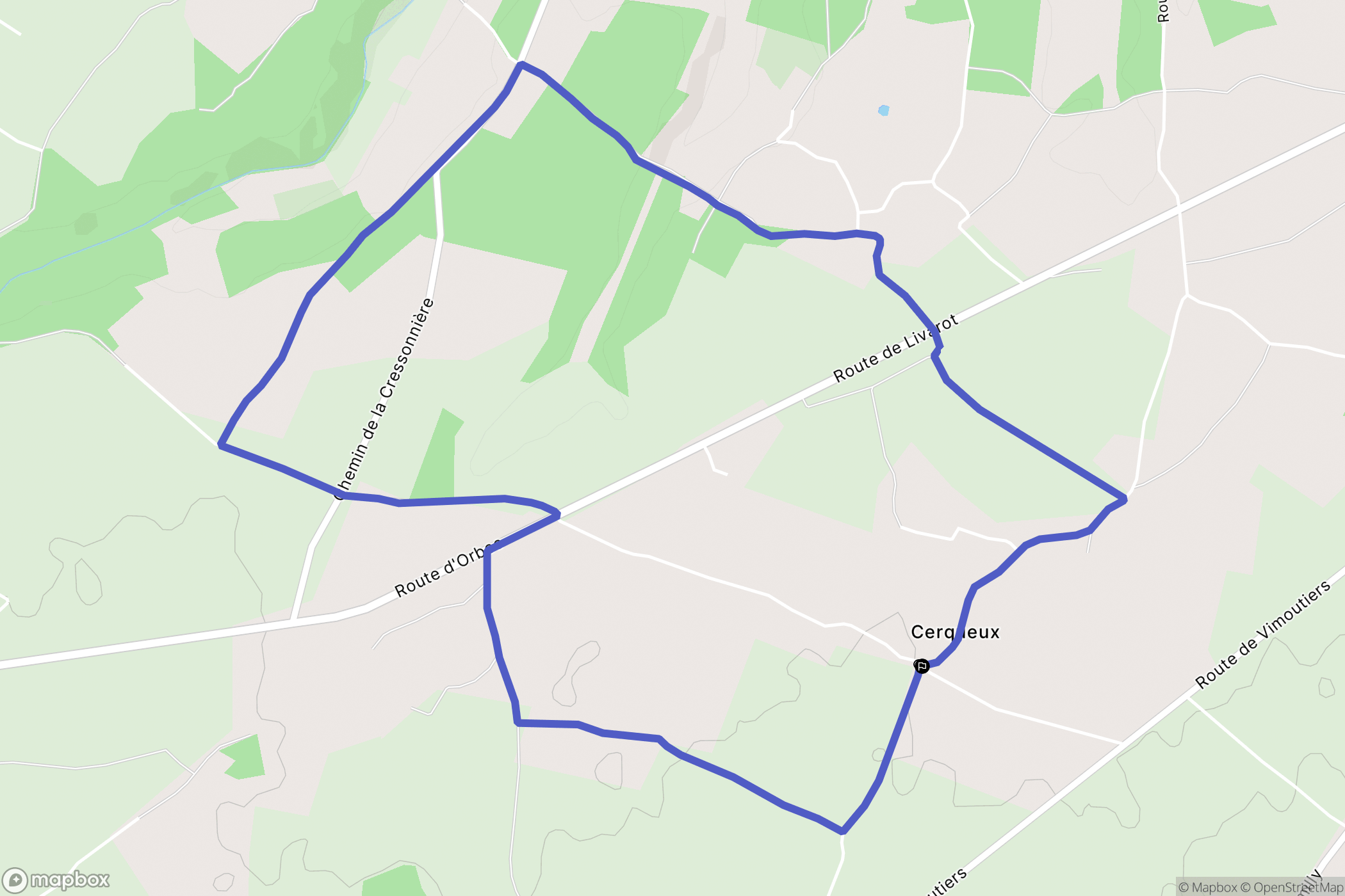 Livarot-Pays-d 'Auge : carte du parcours de randonnée - France