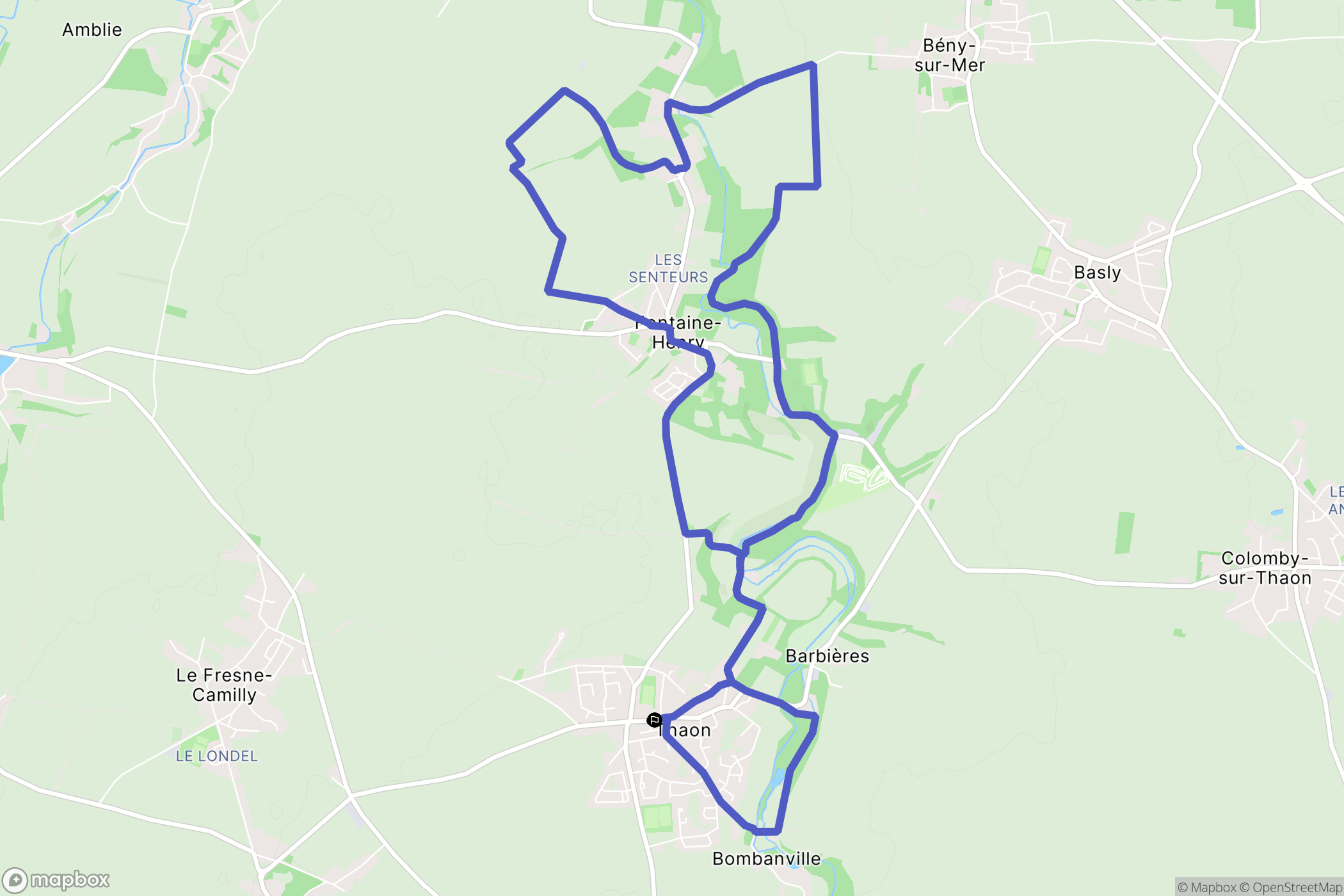 Thaon : carte du parcours de randonnée - France