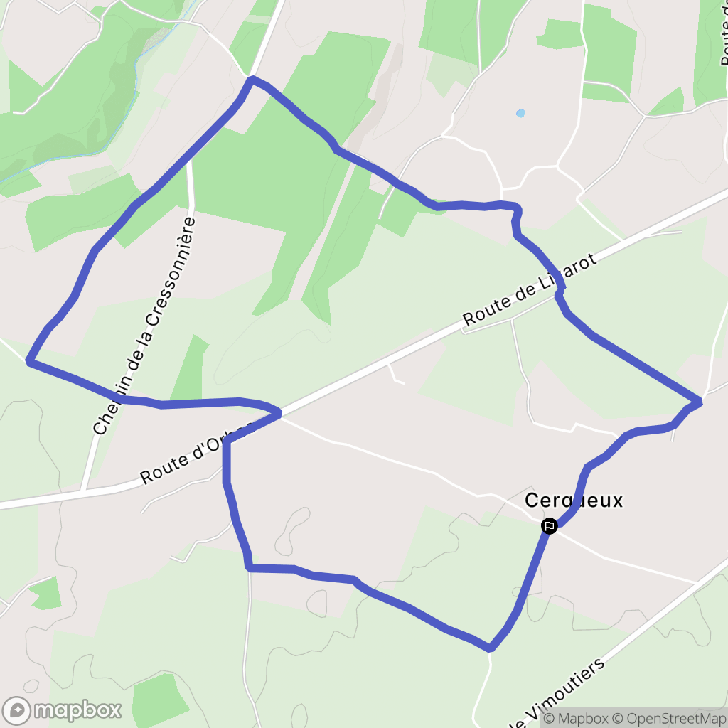 Livarot-Pays-d 'Auge : carte du parcours de randonnée - France