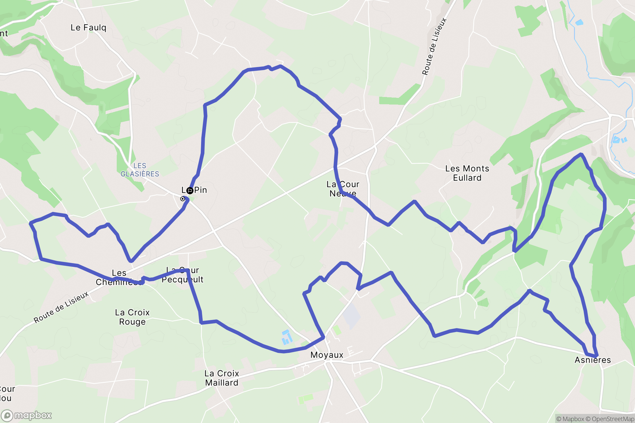 Le Pin : carte du parcours de randonnée - France