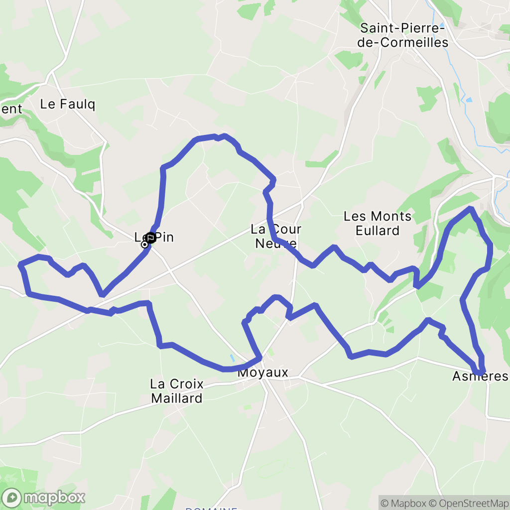 Le Pin : carte du parcours de randonnée - France